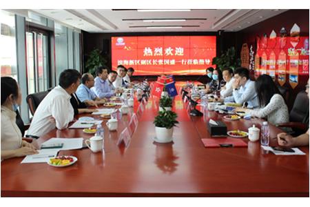 Zhang Guosheng, deputy head of Binhai New Area, and his delegation visiting on our company for inspe